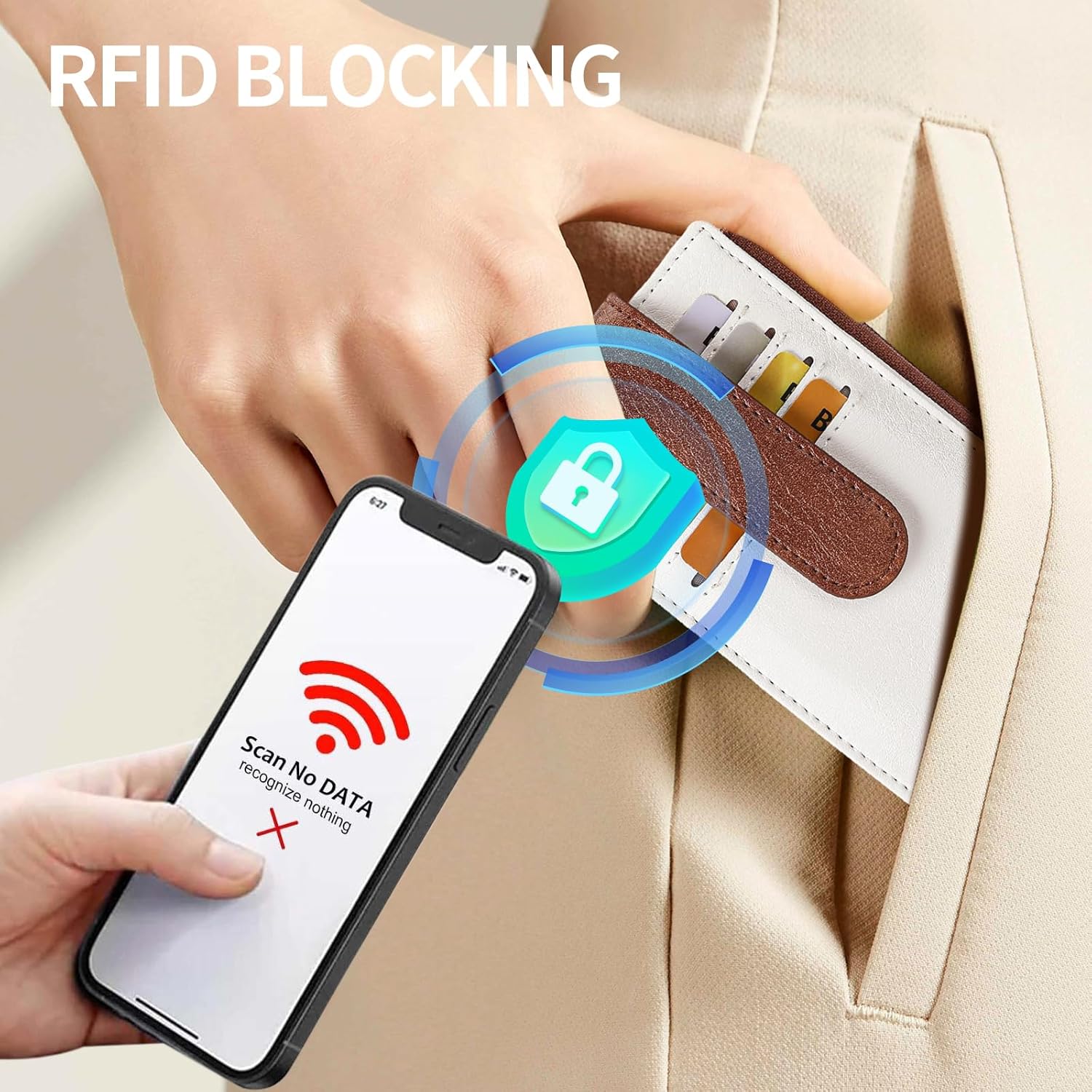 Thumbnail 4 de FALAN MULE Geldbörse Damen – Kleine RFID-Brieftasche mit 14 Kartenfächern, Münzfach und ID-Fenster aus Mikrofaserleder