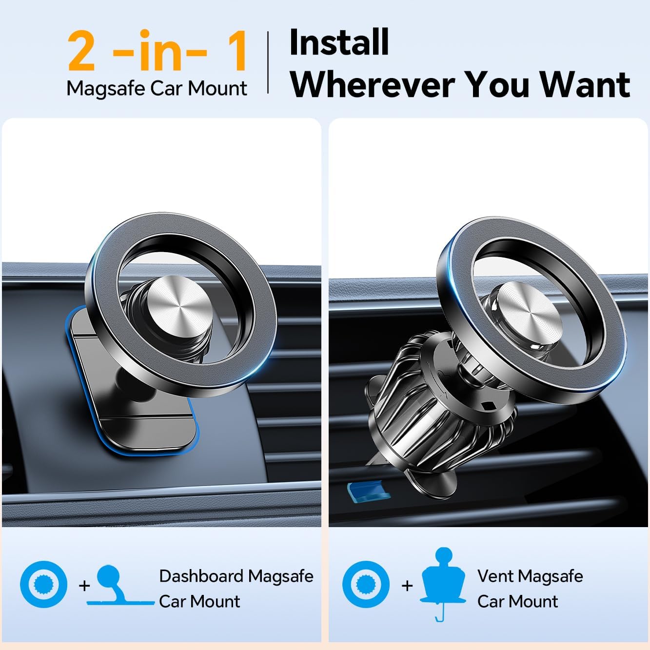 Detalle de Coolpow MagSafe Car Mount 20 N55 magnets