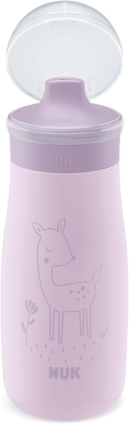 Detalle 2 de NUK Mini-Me Sip Tazza 9+ mesi 300 ml in acciaio inox con beccuccio antigoccia Lilac Deer