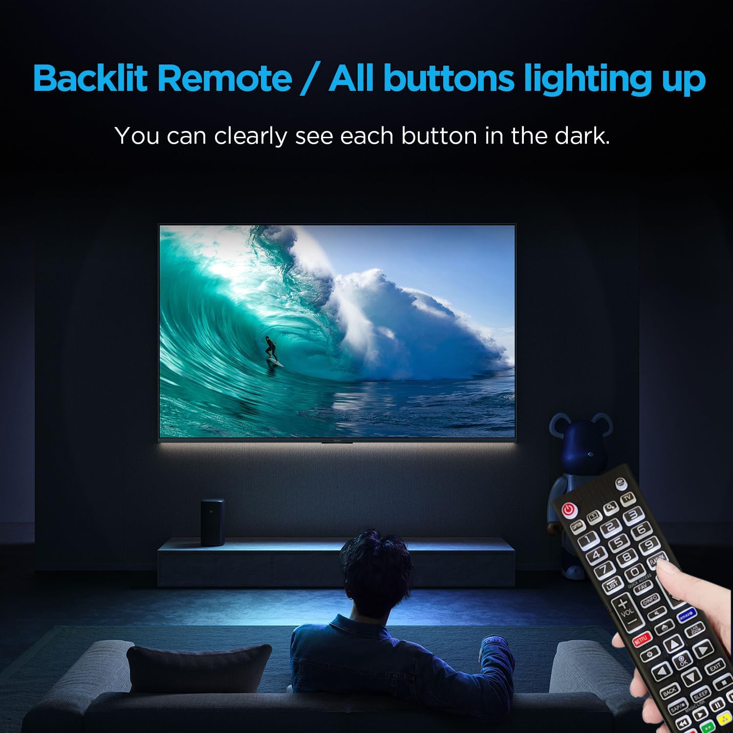 Thumbnail 1 de Piudekei Replacement Backlit Remote Control for LG Smart TVs (All Buttons Lighting Up)