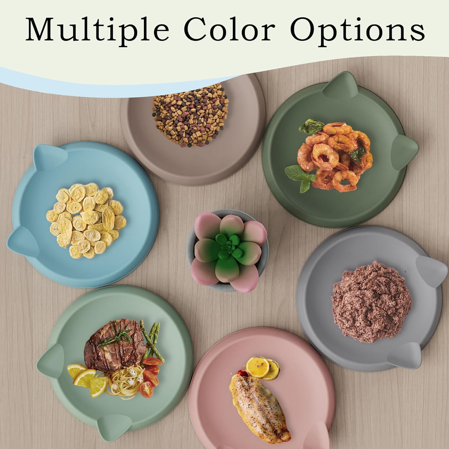 Thumbnail 1 de Gamelle en silicone pour chat (1 pièce) 15 x 15 cm, vert clair — protection des poils de barbe