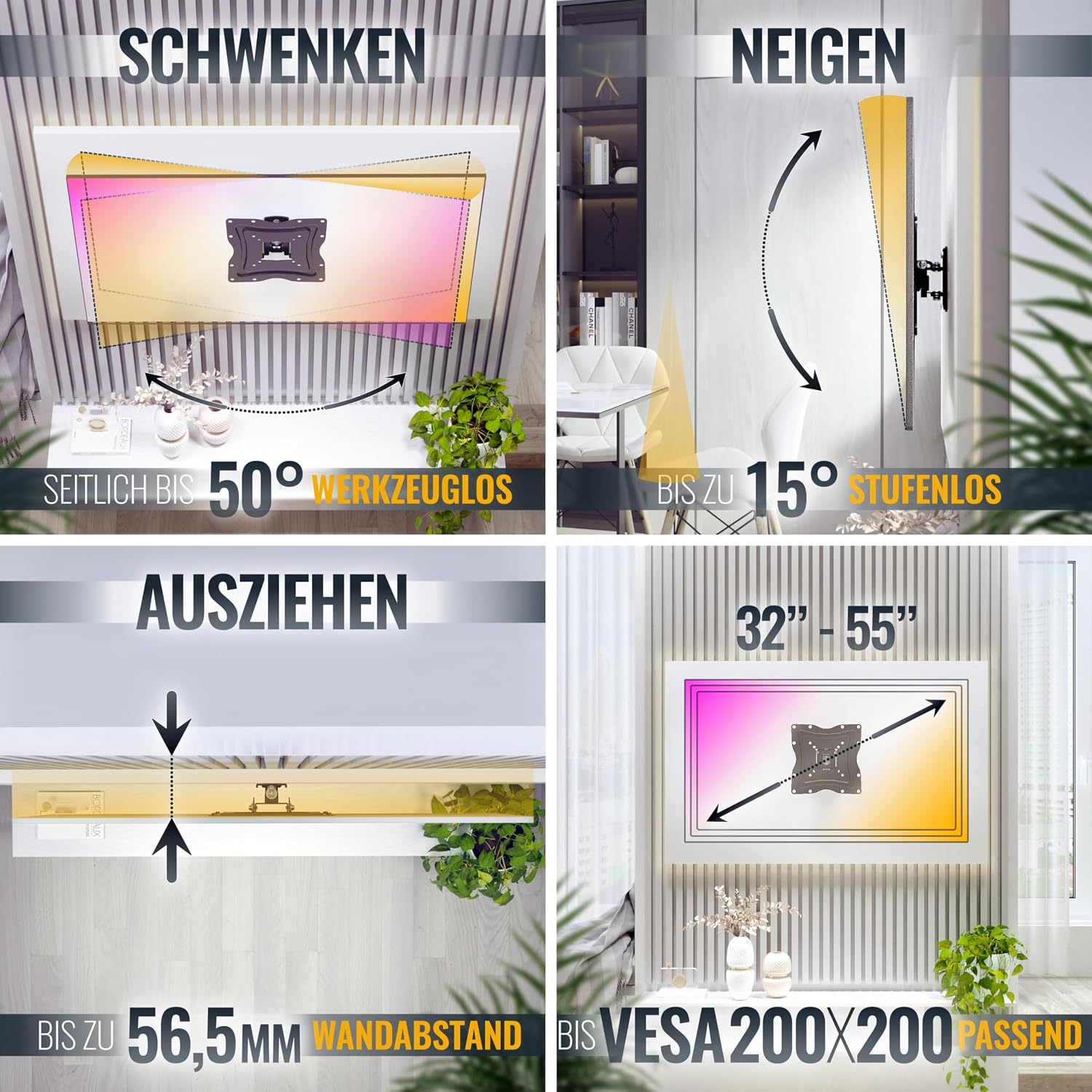 Thumbnail 2 de RICOO N0222 TV-Wandhalterung 30 kg