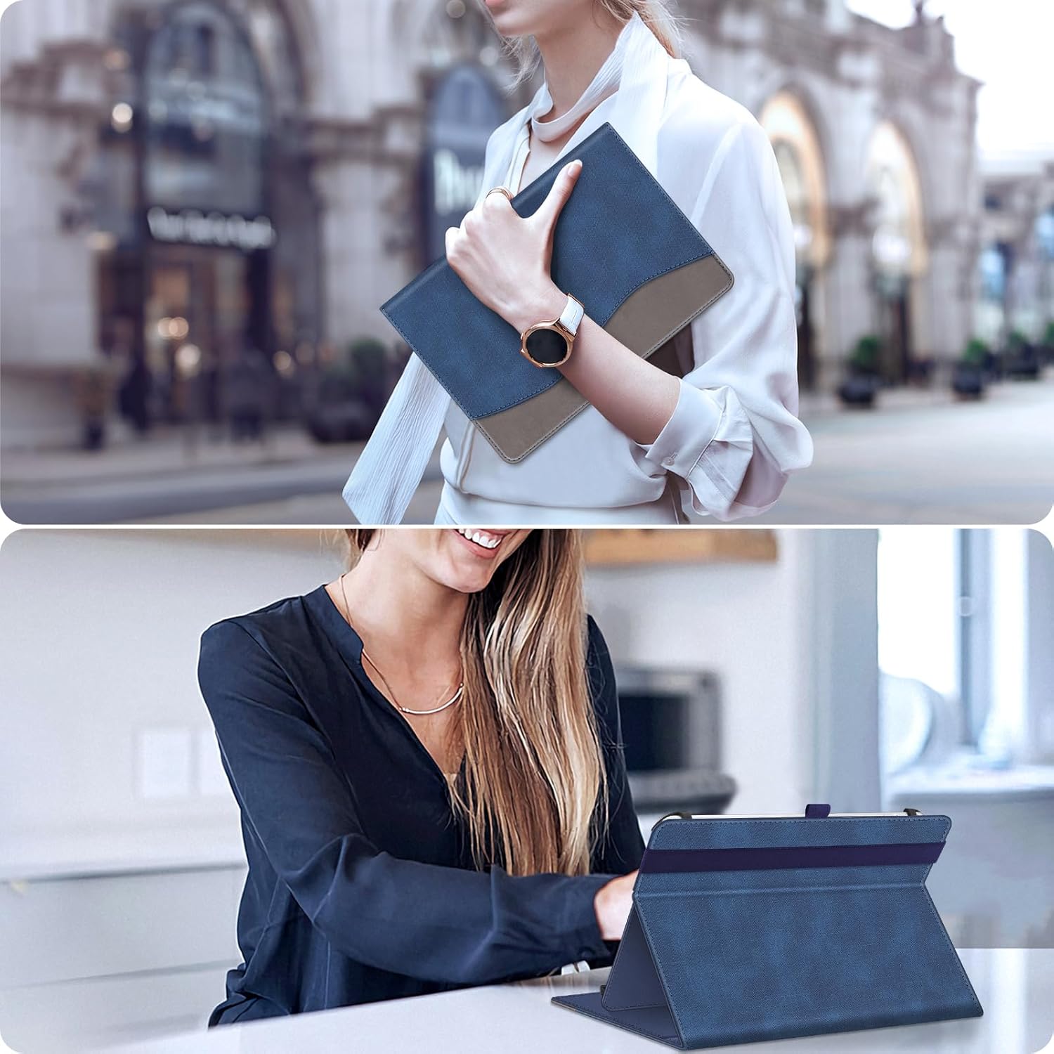 Detalle de FINTIE Universal Tablet Hülle 9–11 Zoll (Indigoblau) mit 360° Drehung – für Modelle wie DOOGEE U11/Tab G6 & mehr