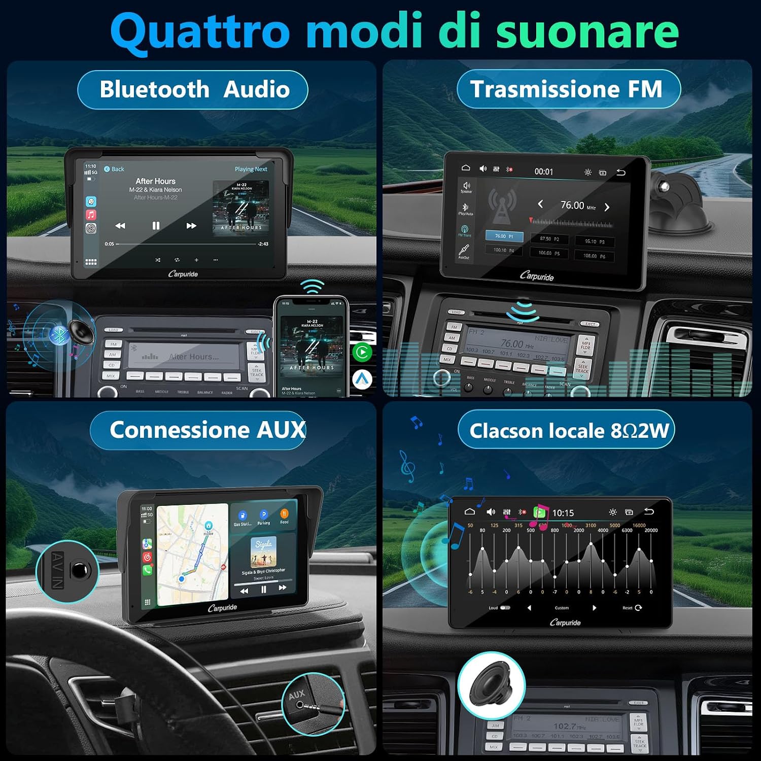 Detalle 2 de Carpuride V3R Schermo CarPlay portatile 7" HD
