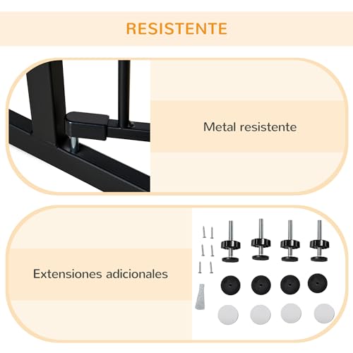 Thumbnail 5 de PawHut barrera de seguridad extensible para puertas y escaleras (76-107 x 76 cm), ajuste a presión y apertura con una sola mano