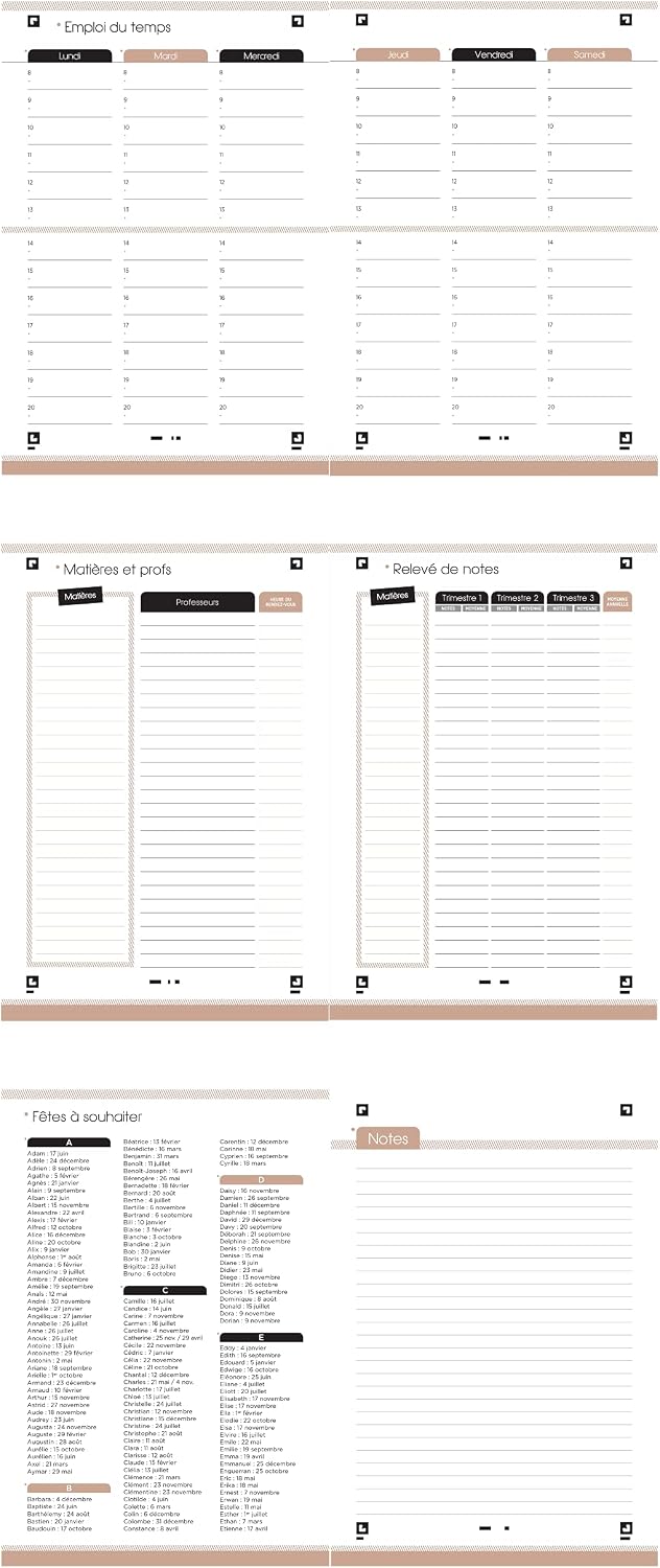 Thumbnail 6 de Agenda Oxford Flowers 12x18 cm, 1 jour par page, 352 pages (Sept 26–Sept 27, Rose)
