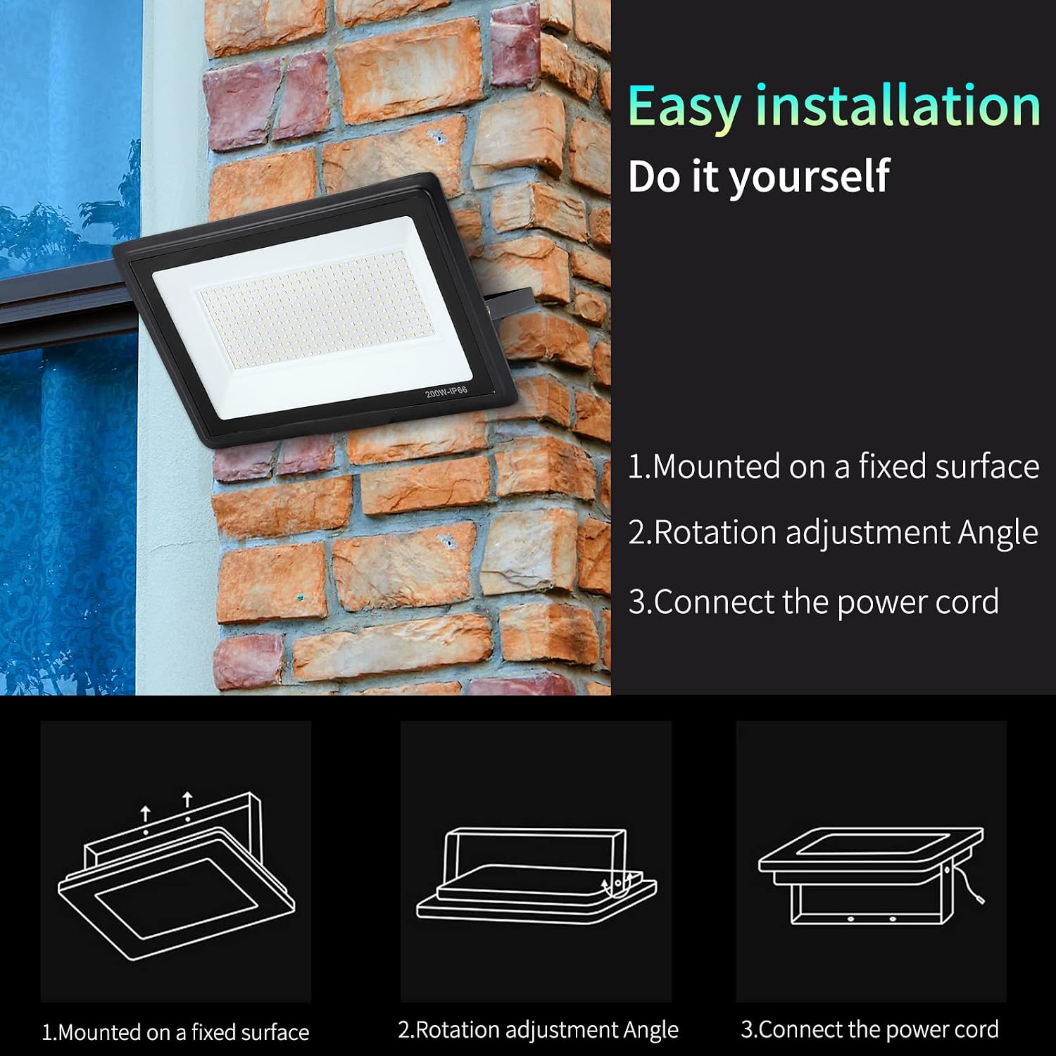 Detalle de Faretto LED da Esterno 200W: 20000LM IP66 6000K Bianco Freddo Superright