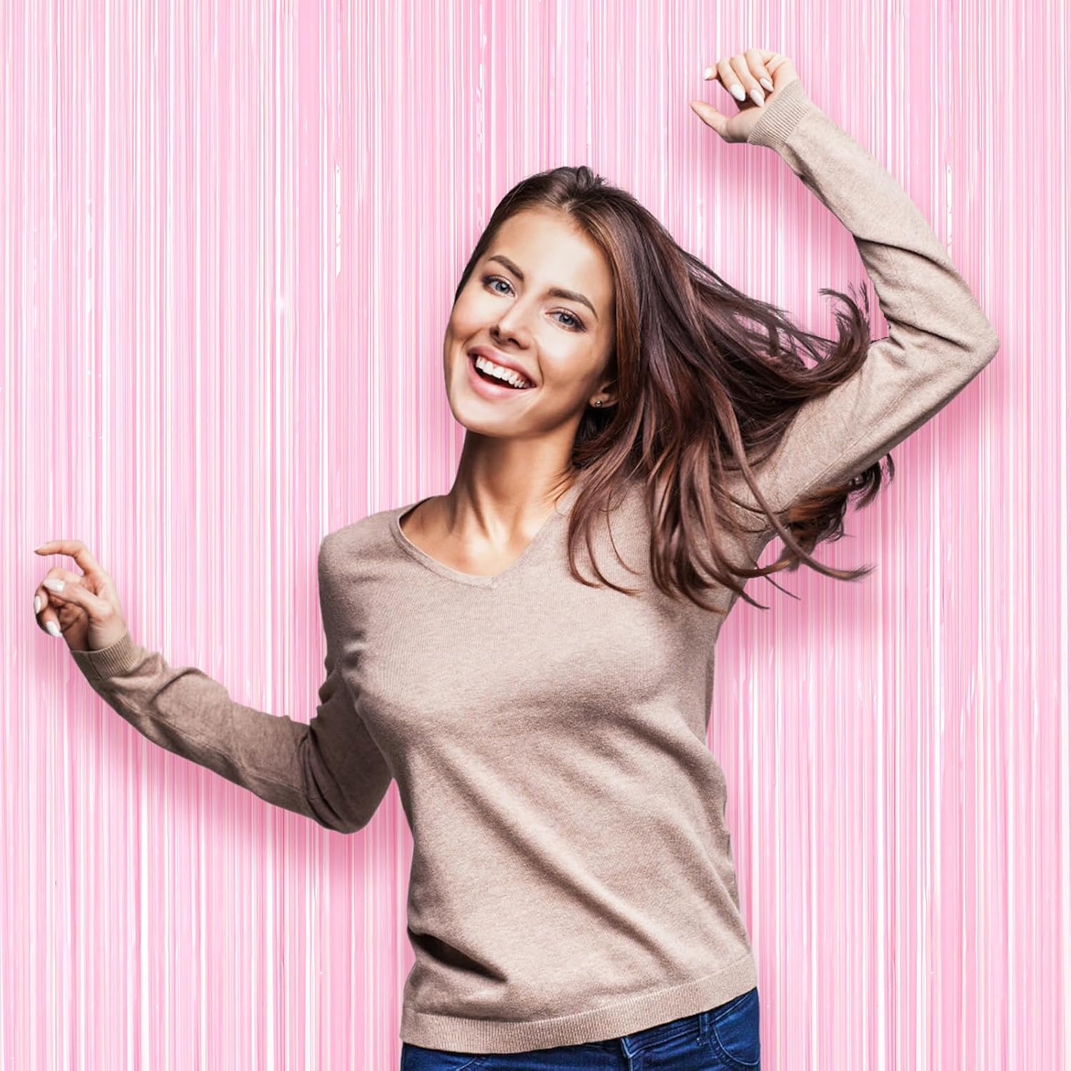 Thumbnail 5 de Voircoloria Pastel Pink Fringe Curtain 3.28 ft 🎉