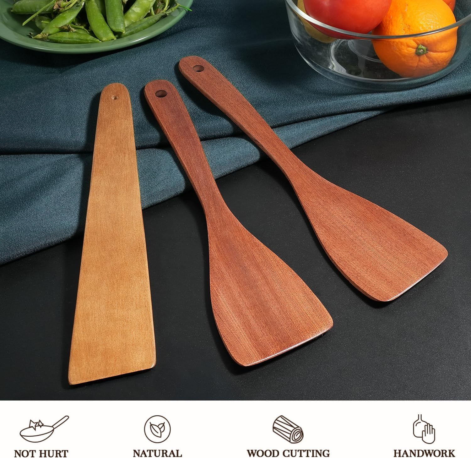 Detalle 2 de MORGLES Wooden Spatula Set, Acacia Wood