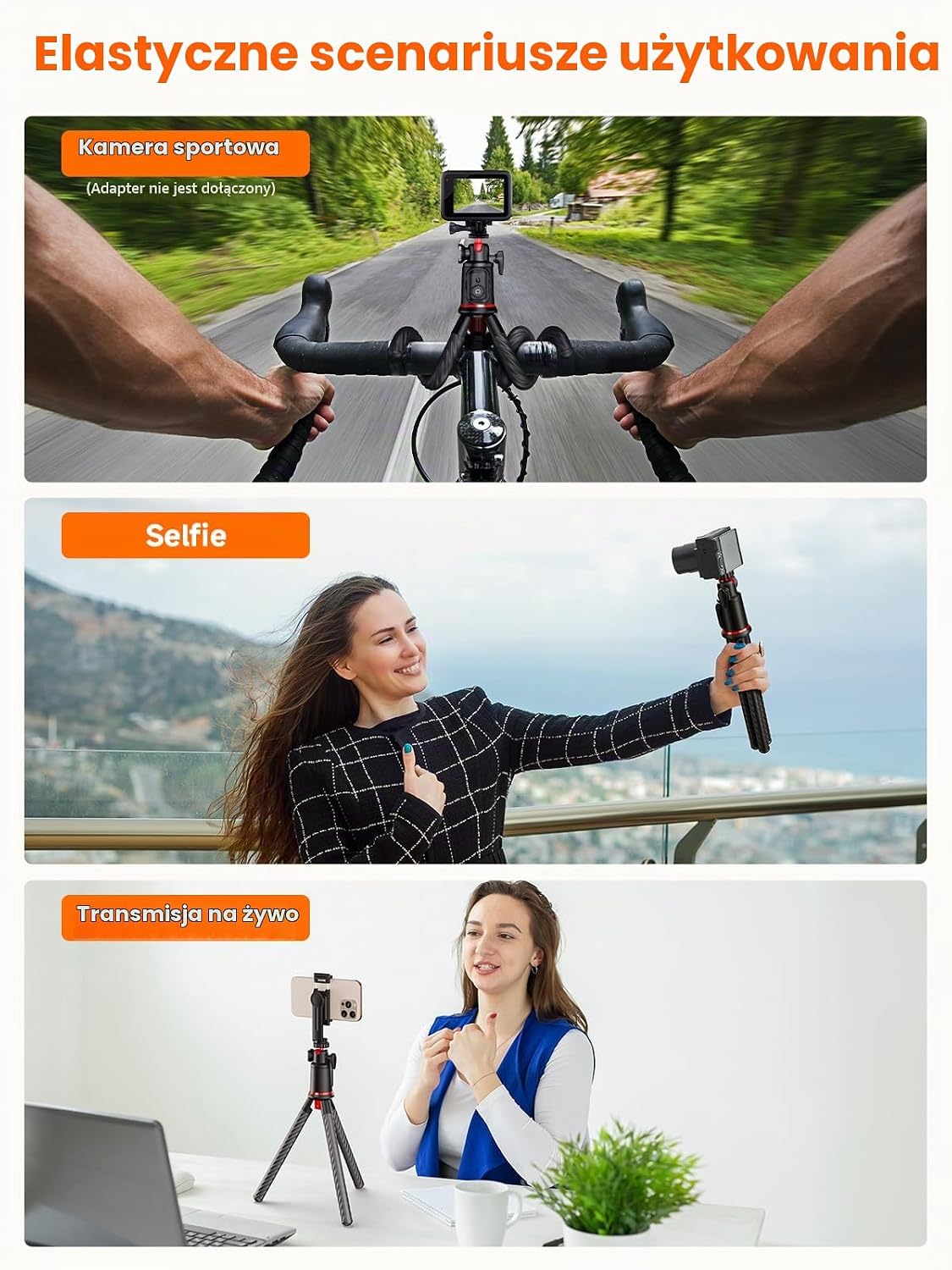 Thumbnail 6 de Rollei 23154 Easy Creator MonkeyPod – elastyczny statyw i kijek do selfie 2 w 1
