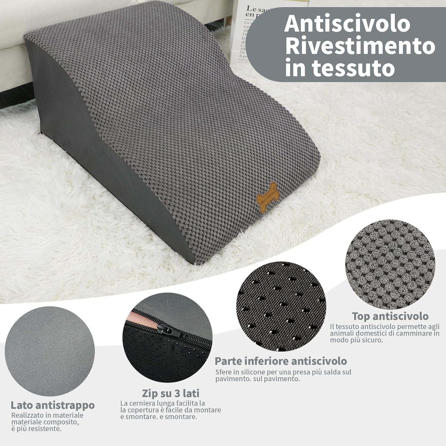 Detalle de Nepfaivy Scaletta per cani 45x40x34 cm