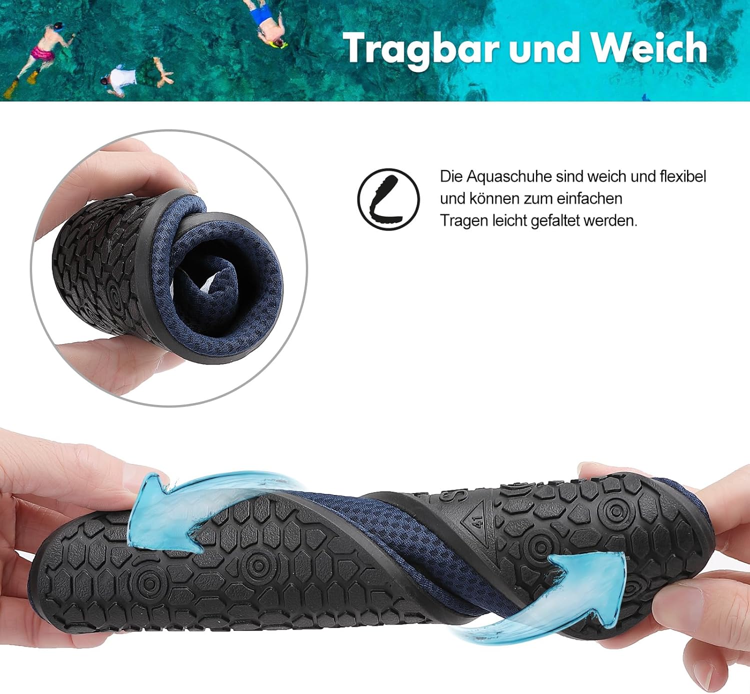 Thumbnail 6 de Sixspace Badeschuhe & Wasserschuhe für Damen und Herren, schnell trocknend, rutschfest (Gr. 34–47)