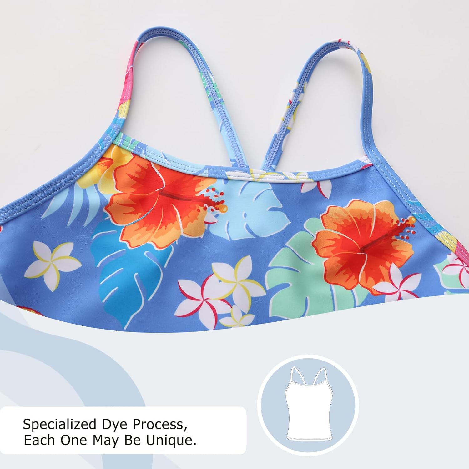 Detalle de Girls Two Piece Swimming Costume: 2 Piece Tankini for Kids (5–16 Years)