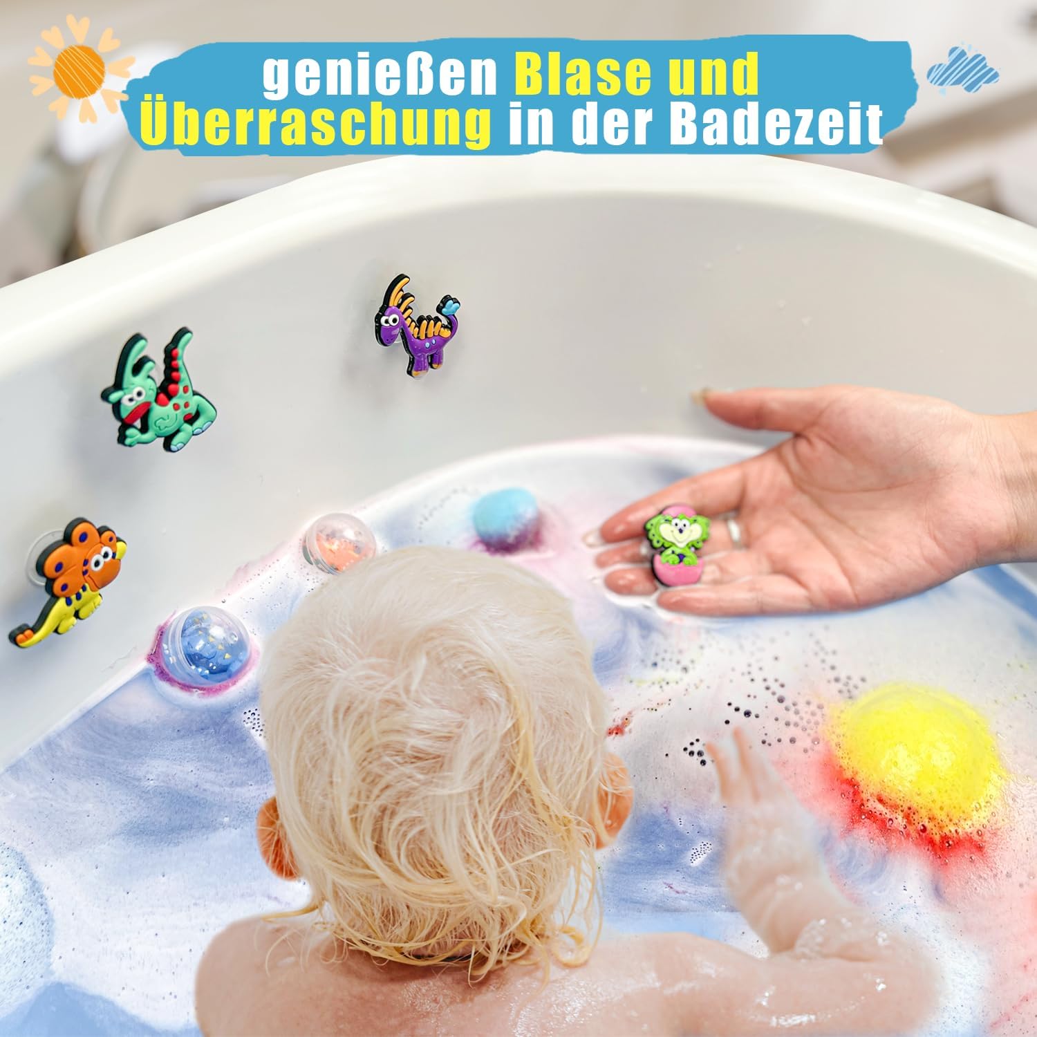 Detalle 2 de 20 Badebomben Dinosaurier‑Spielzeug