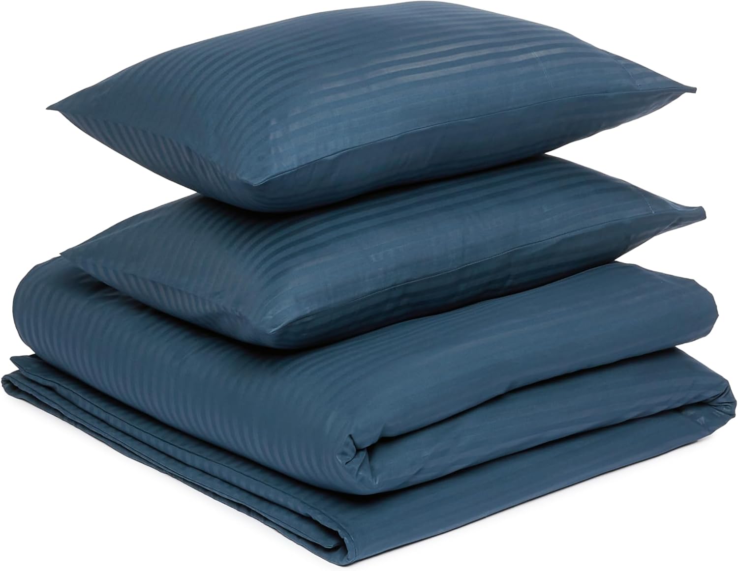 Detalle 2 de Amazon Basics Bedding 3-Piece Microfibre King Size Duvet Cover Set in Navy Blue