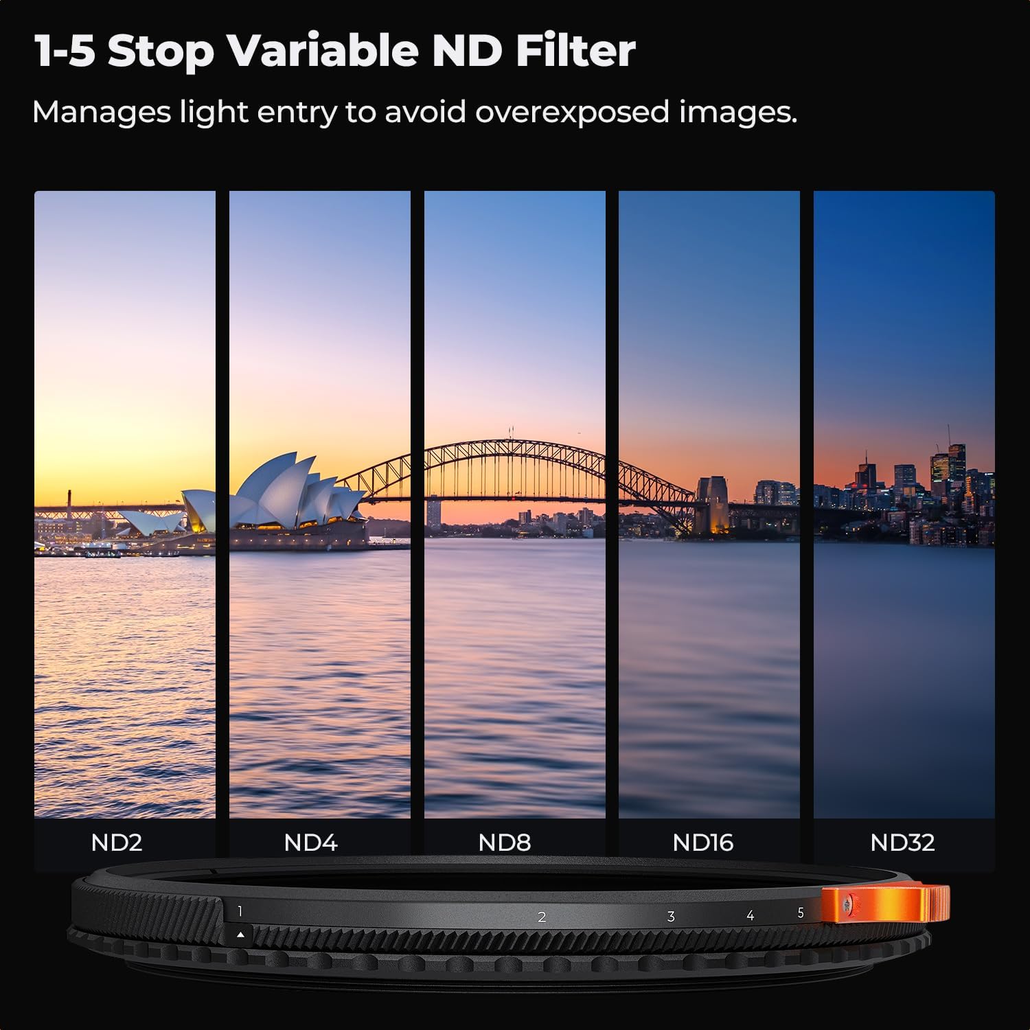 Detalle de K&F CONCEPT 67mm True Color Variable Fader ND2-32 + CPL Nano-X circular filter (ND & CPL in 1)