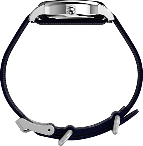 Detalle 2 de Timex Weekender TW2V45900 – Orologio quarzo con quadrante bianco e cinturino floreale blu, 31 mm