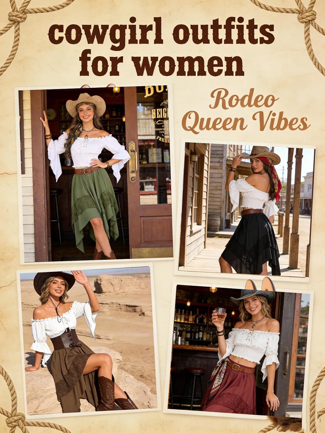Thumbnail 6 de Verceco Women's Pirate Costume with Peasant Top, Lace-Up Corset and Skirt