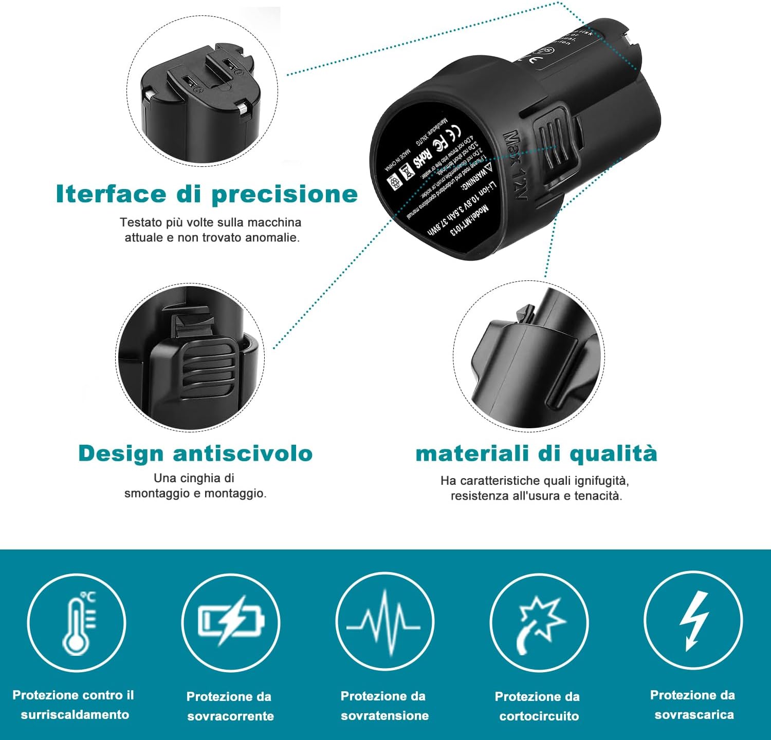 Thumbnail 4 de XNJTG Batteria 10.8V 3500mAh (2 pezzi) per Makita – BL1013/BL1014 e altri modelli