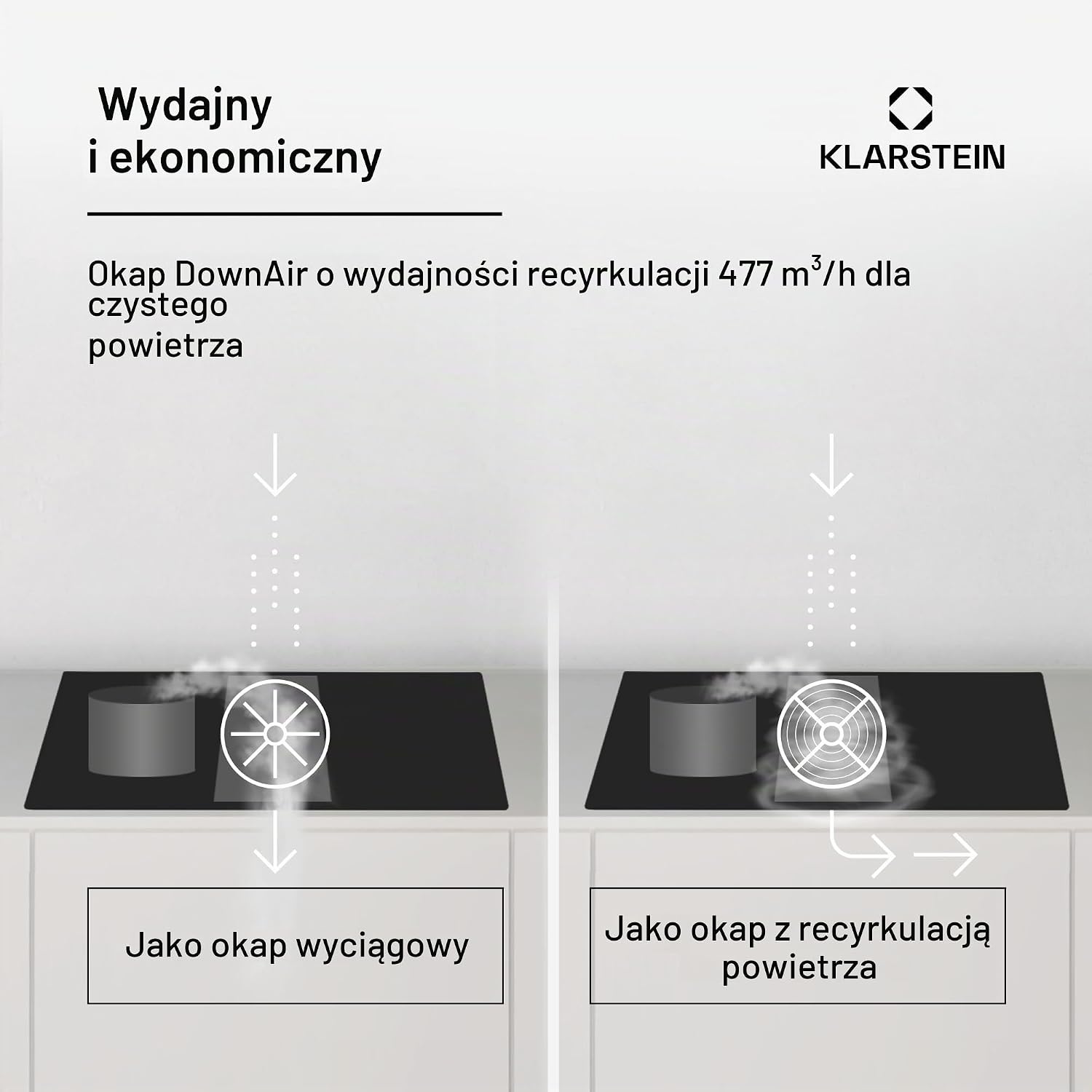 Detalle 1 de Klarstein 4060656520709 – płyta indukcyjna 2 w 1 z okapem, 77 cm, 6000 W