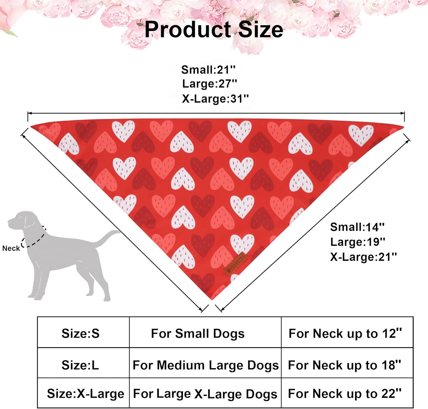 Detalle 2 de ADOGGYGO Valentine Dog Bandana Large ❤
