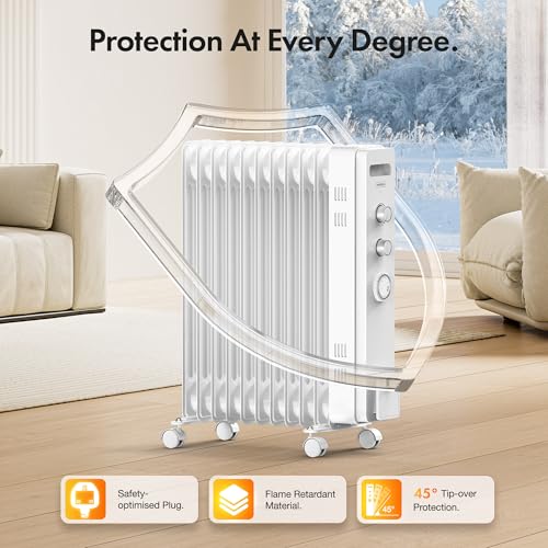 Thumbnail 2 de VonHaus Oil Filled Radiator 11 Fins – 2500W with 24-Hour Timer