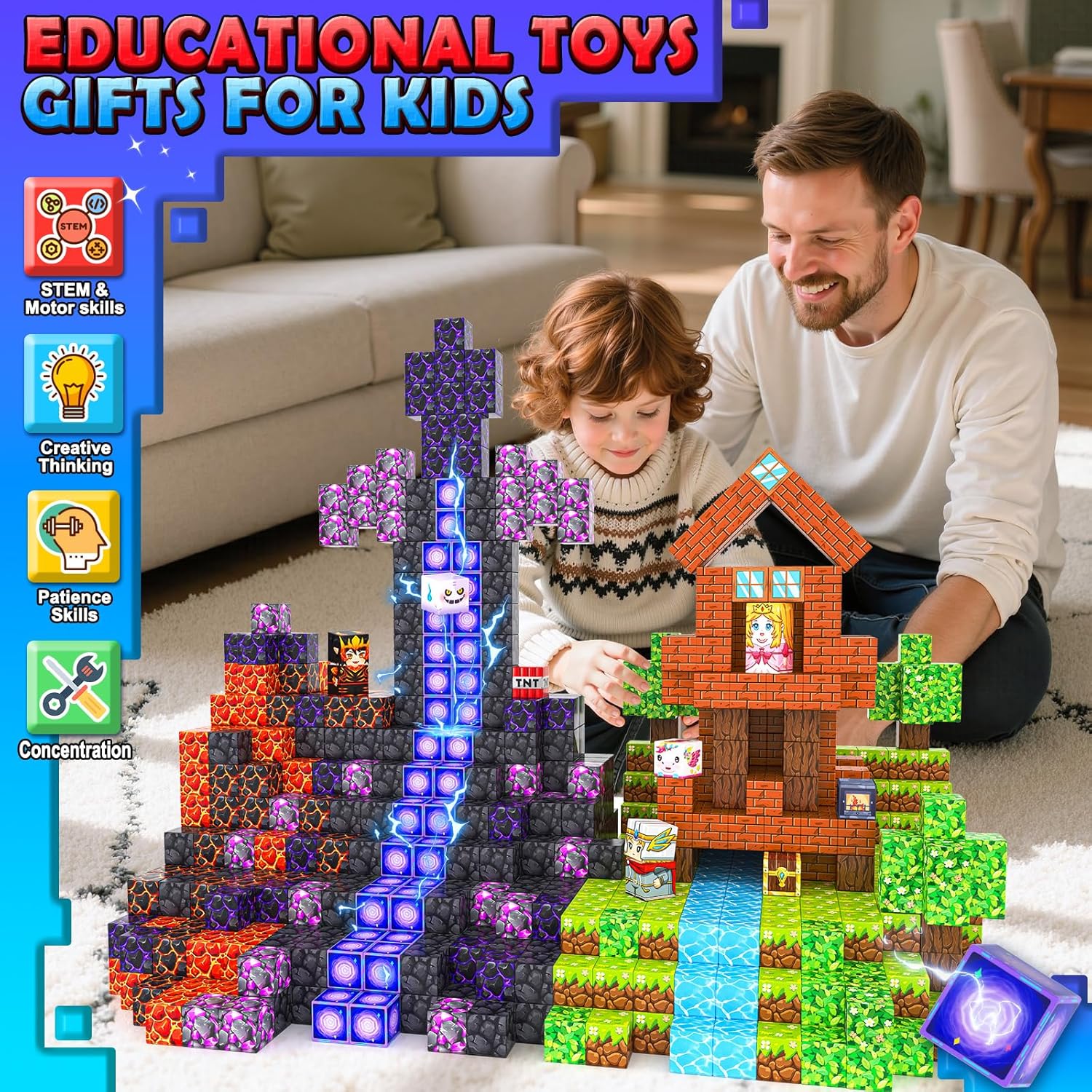 Thumbnail 3 de Build Mine Magnetic Building Blocks 100PCS 🧩