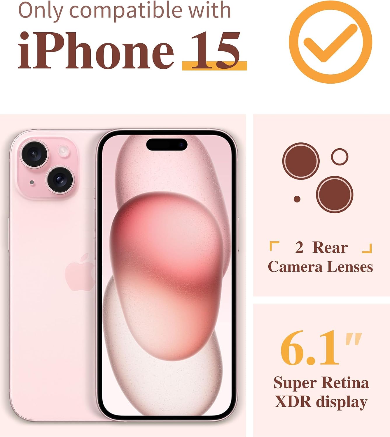 Detalle 2 de GVIEWIN iPhone 15 Case 6.1" 2023