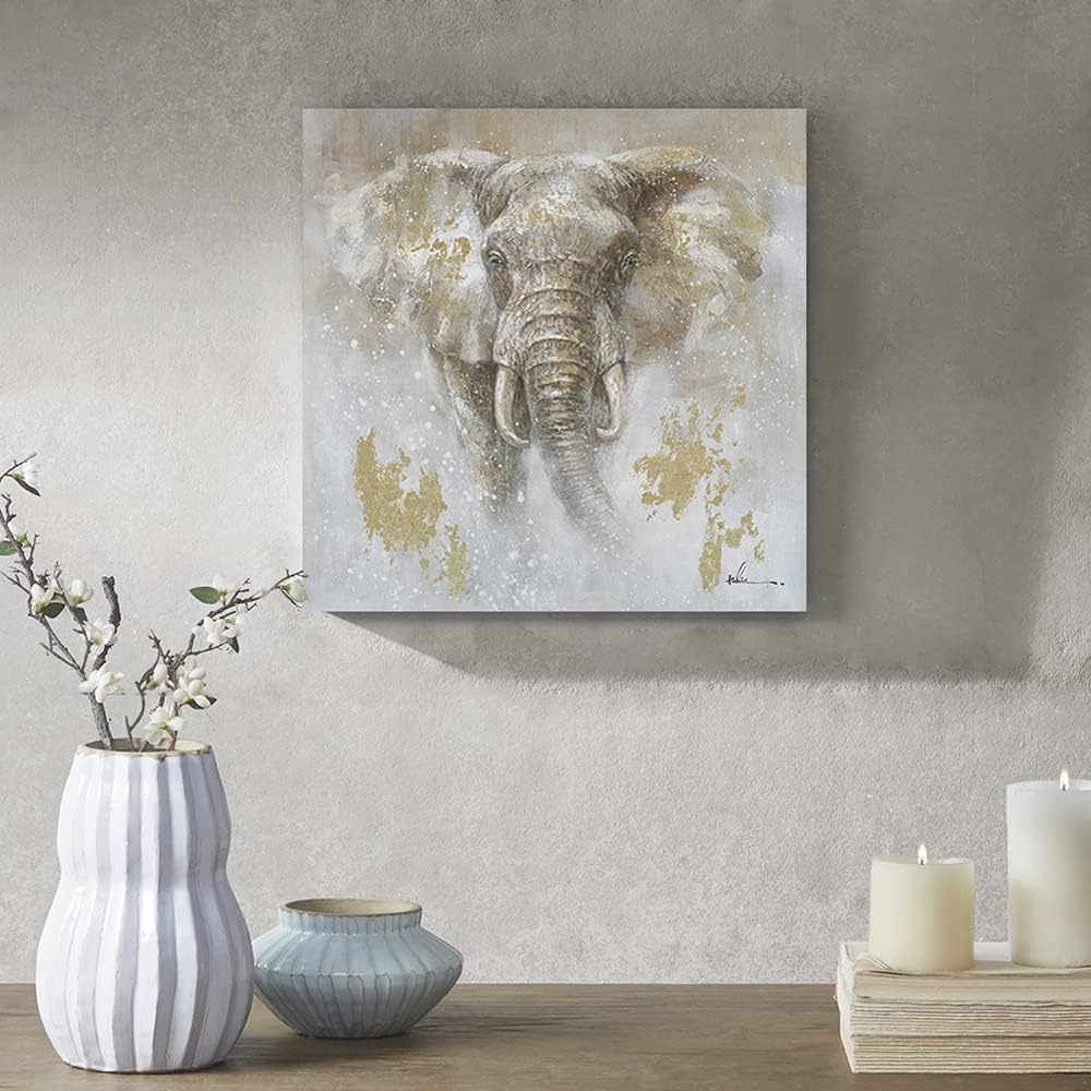 Detalle de Kunstorner Elephant Canvas Wall Art, 24 x 24 Inches