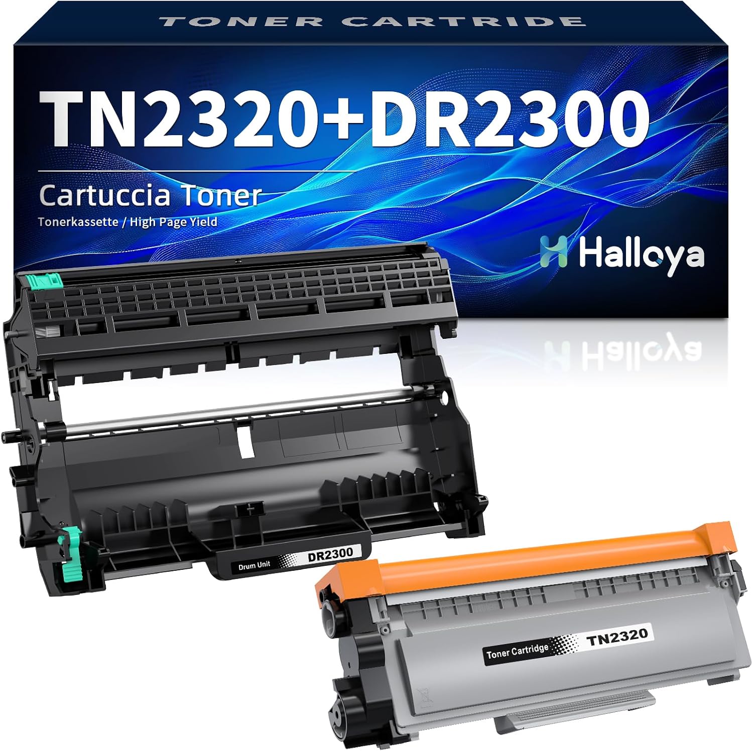 Detalle de Halloya TN2320 Toner + DR2300 Trommel: Kompatibles Duo-Set für Brother-MFC-L2700/D-Serie