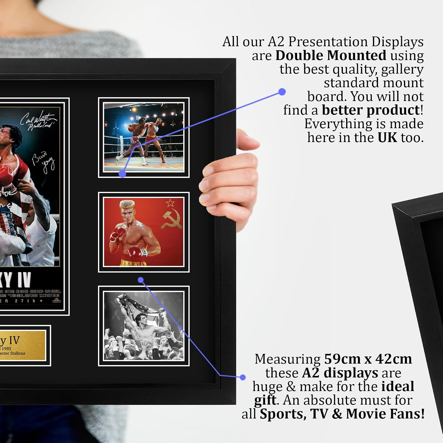 Detalle 2 de HWC Trading FR A2 Rocky 4 gifts printed signed autograph presentation display (A2 framed)