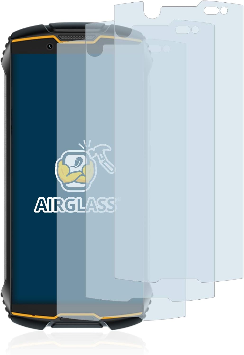 Detalle de brotect Pellicola Protettiva Vetro per Cubot King Kong Mini (3 Pezzi) – AirGlass, Durezza 9H, Trasparente