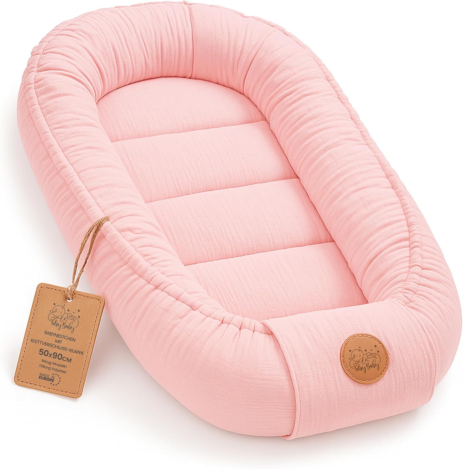 Thumbnail 6 de Mousseline Réducteur de Lit Bébé 90x50 cm en coton — cocon polyvalent pour nid d’ange, couffin et naissance