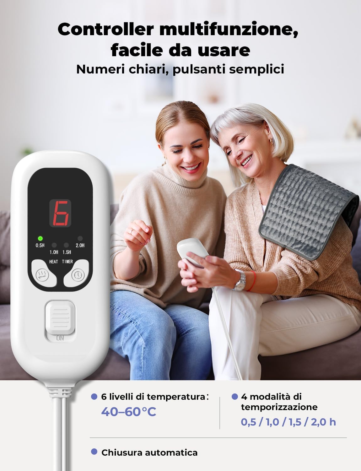 Detalle 2 de Levesolls Termoforo Elettrico 60x30cm per schiena