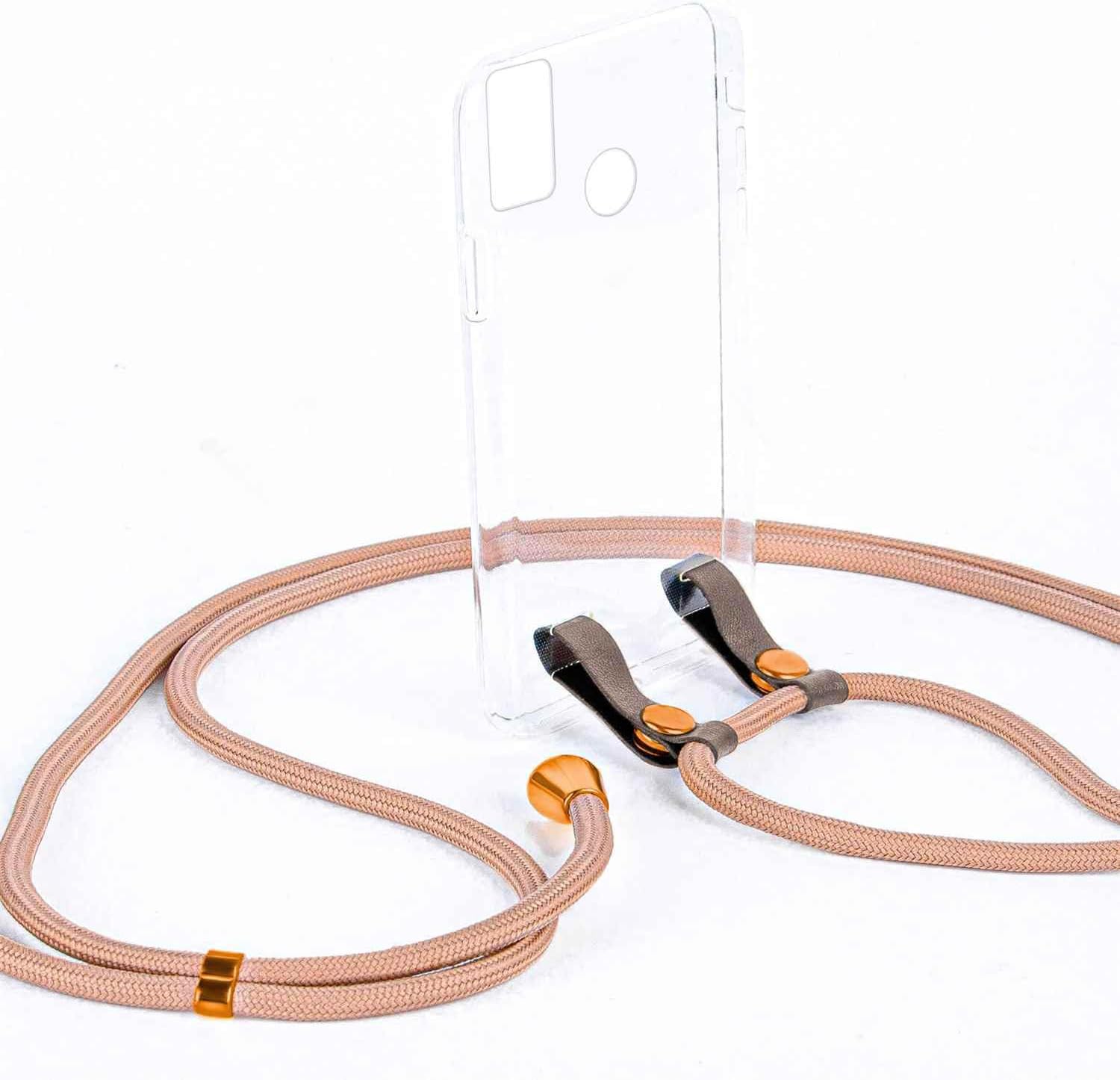 Thumbnail 5 de moex Chaîne pour Galaxy A21s avec coque silicone et sangle réglable en Or