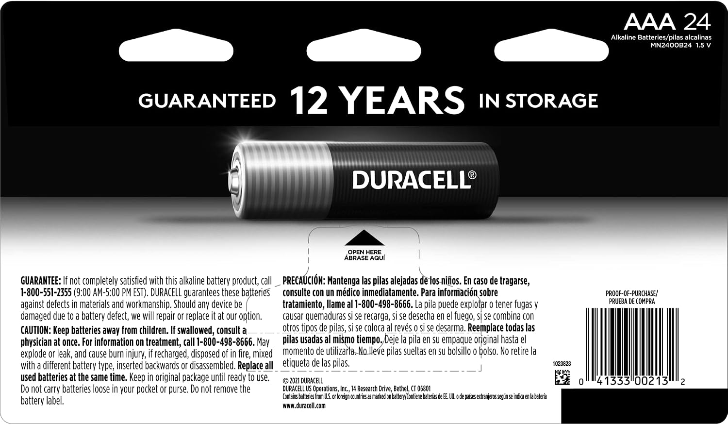 Detalle de Duracell Coppertop AAA Batteries, 24 Count — 12-Year Shelf Life