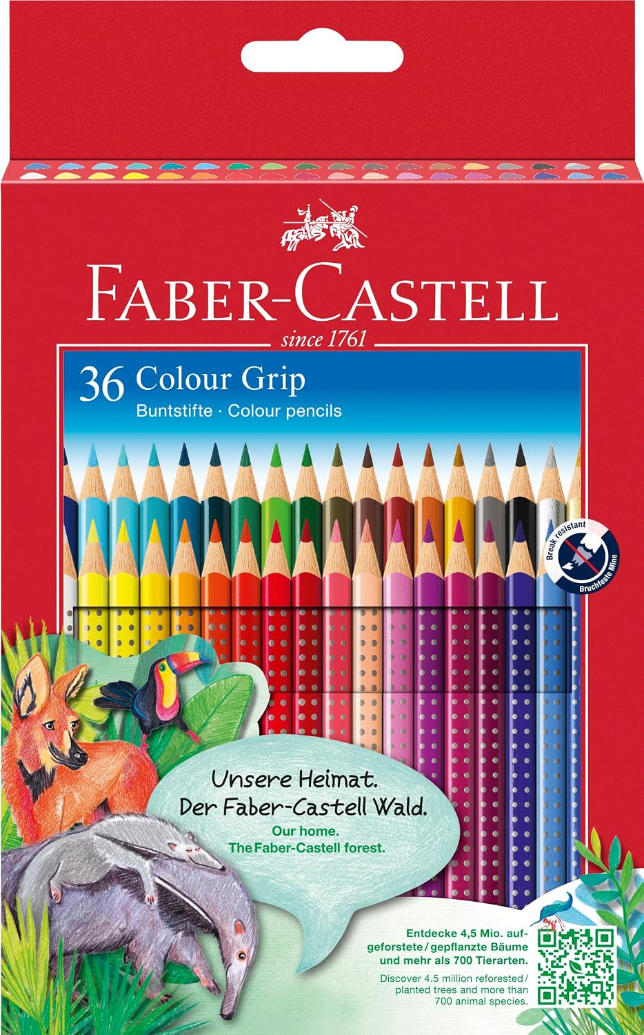 Detalle de Faber-Castell Buntstifte Set, 24 Farben mit Neonfarben – Griffstabilität und vielseitige Anwendung