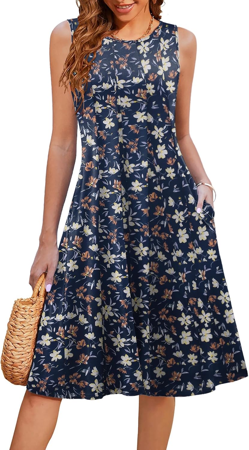 Thumbnail 6 de Hotouch robe d’été femme en jersey, sans manches plissée avec poches
