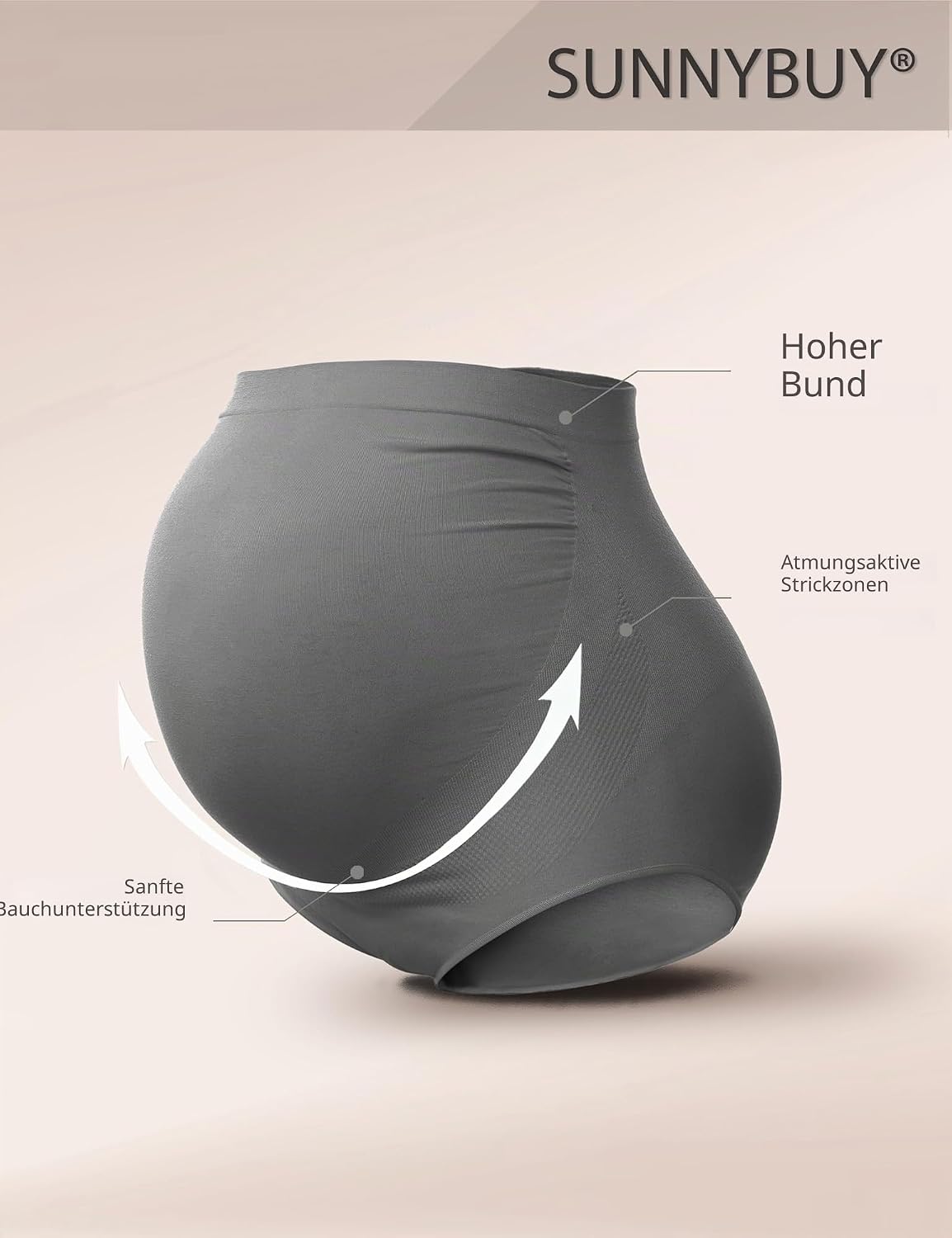Detalle de SUNNYBUY Damen Umstandsmode Hohe Taille nahtlos – weiche Hipster-Unterwäsche für Schwangerschaft & Stillzeit