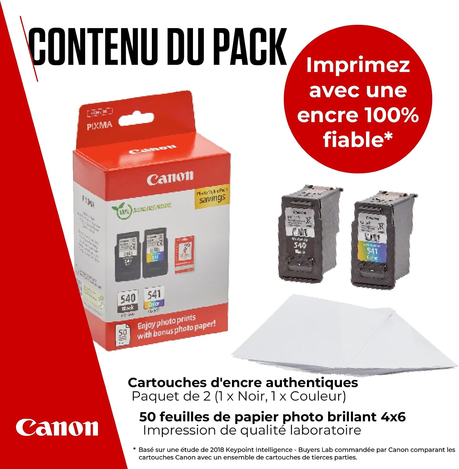 Detalle de Canon PG-540 + CL-541 Fine Cartouches d'encre d'origine + Papier Photo — Pack économique pour impressions photo