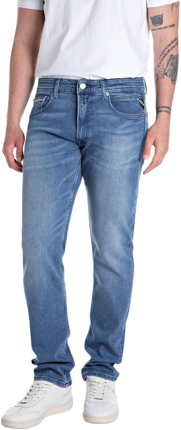 Detalle 2 de Replay Grover Straight-Fit Jeans mit Comfort Stretch – zeitloser Alltagsbegleiter