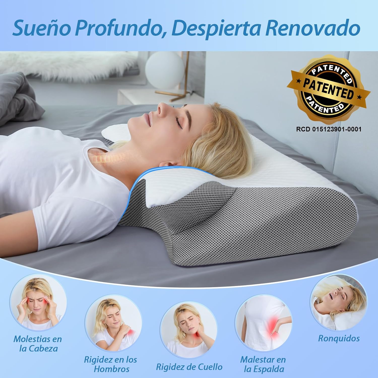Detalle 1 de HOMCA Almohada Cervical 2 en 1