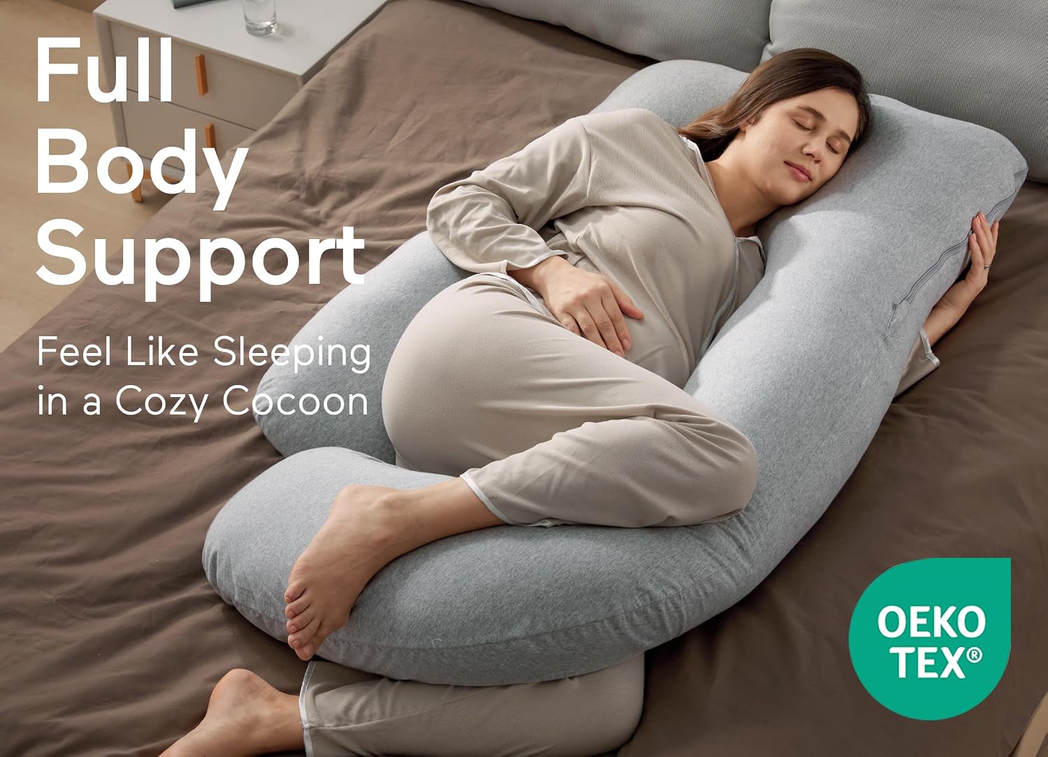 Thumbnail 1 de momcozy U Shaped Pregnancy Pillow: Full Body Support for Comfort and Proper Sleep