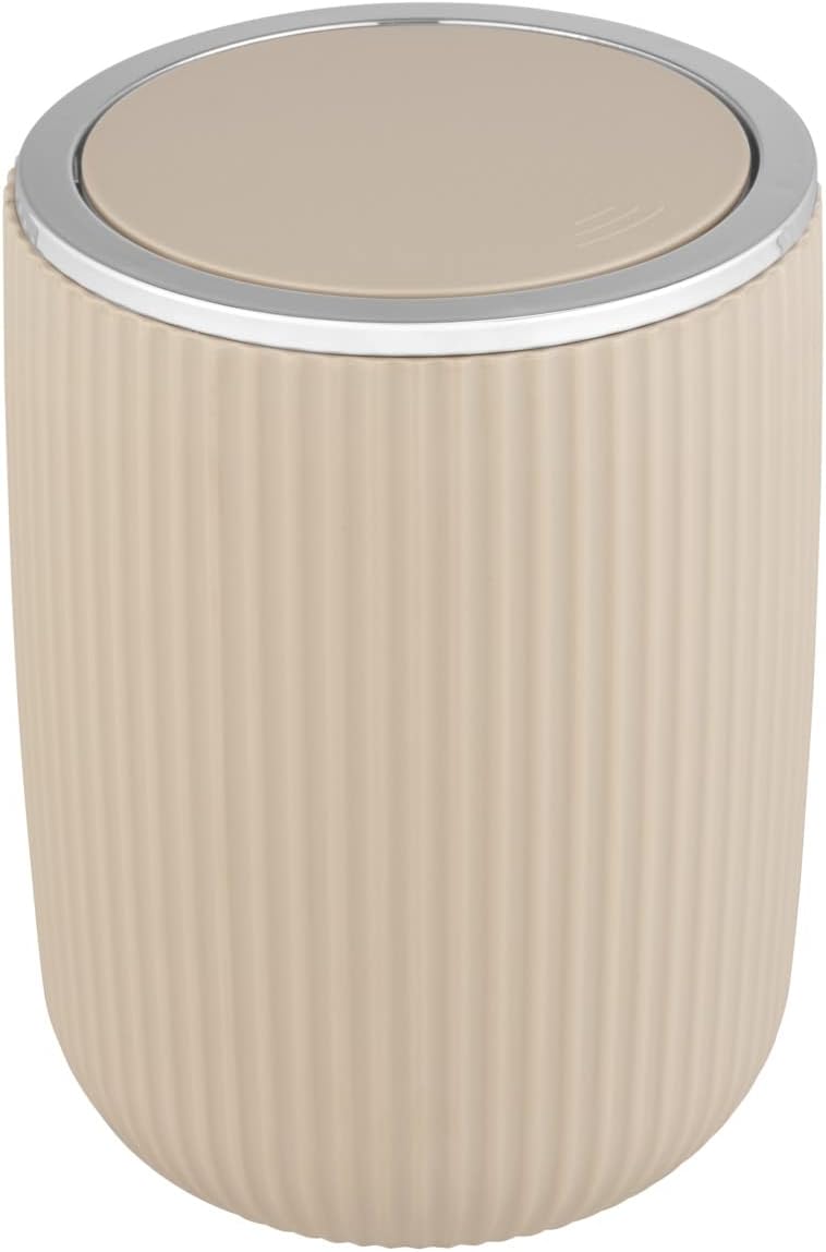 Detalle de WENKO Poubelle Agropoli beige 2 litres — plastique sans BPA, couvercle basculant