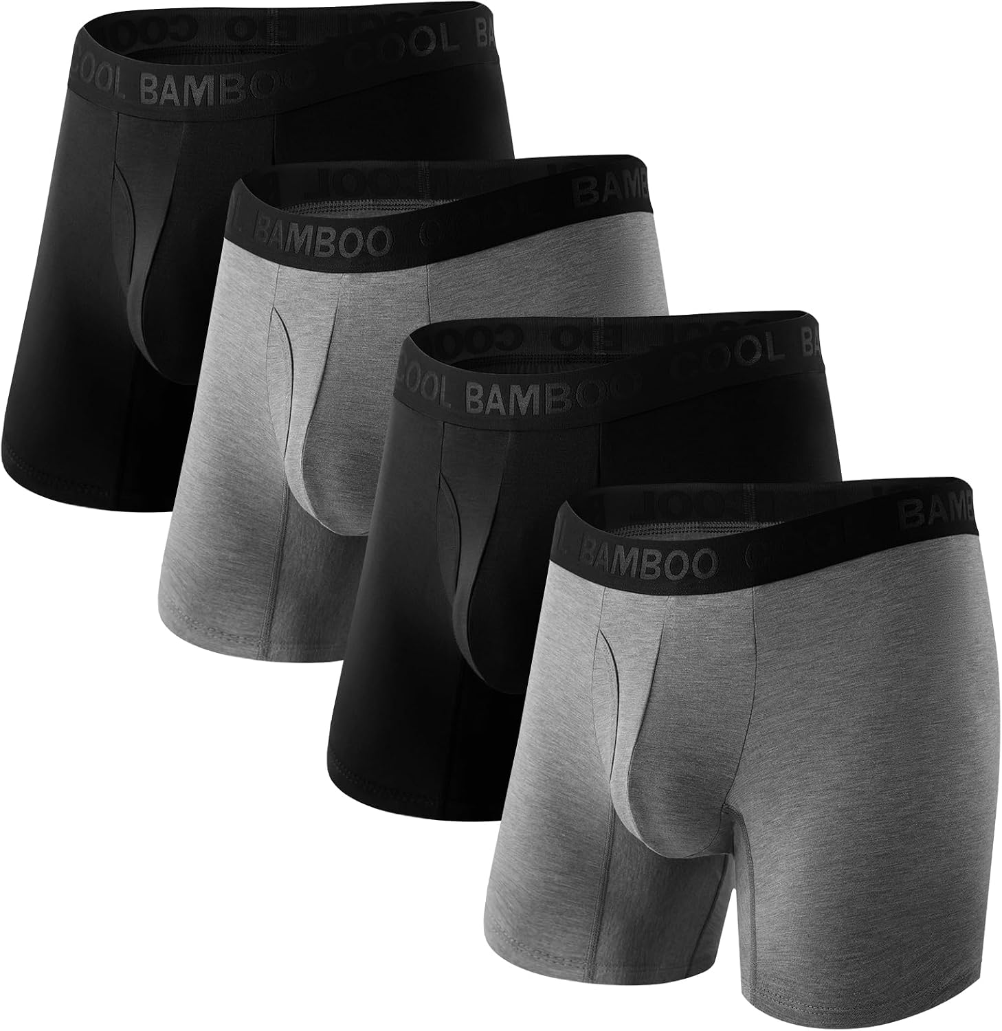 Detalle de BAMBOO COOL Men's Bamboo Viscose Boxer Briefs with Fly, No-Ride-Up Fit