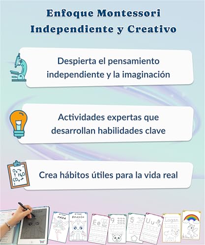Thumbnail 6 de GoWonderia WonderPad: Pizarra Mágica 8,5” con 40 Tarjetas Montessori