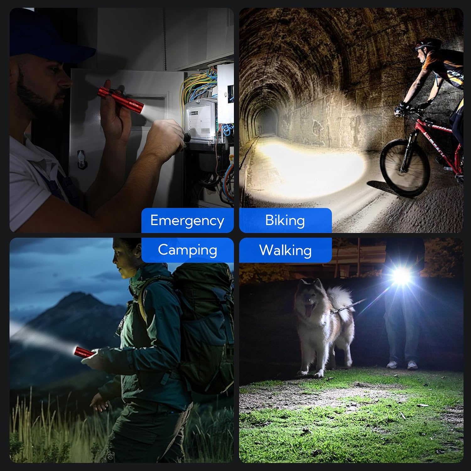 Thumbnail 6 de GEARLITE G800 Mini LED-Taschenlampe mit Akku, 2000 Lumen, zoombar, 3 Modi, IP65 (rot)