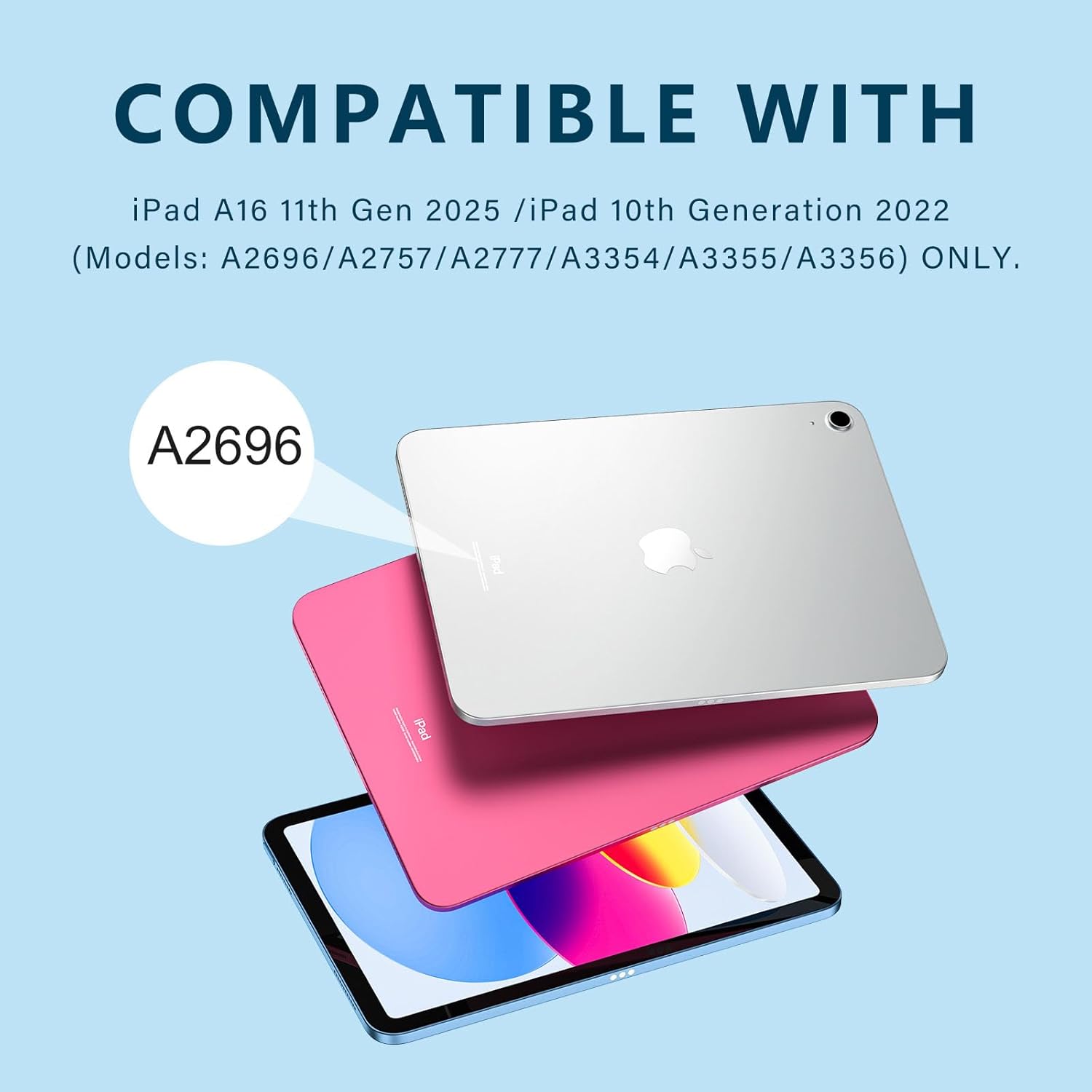 Thumbnail 1 de Vobafe Keyboard Case for iPad 10th/11th Gen (A2696/A2757/A2777) with Detachable Trackpad Keyboard – Blue