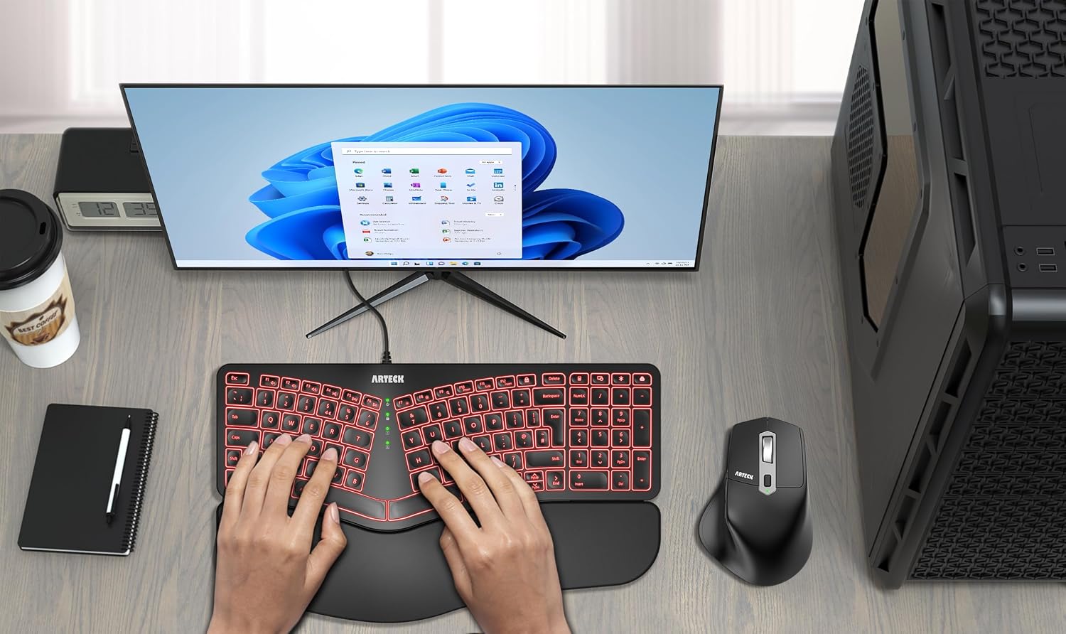 Thumbnail 6 de Ergonomic USB keyboard split design