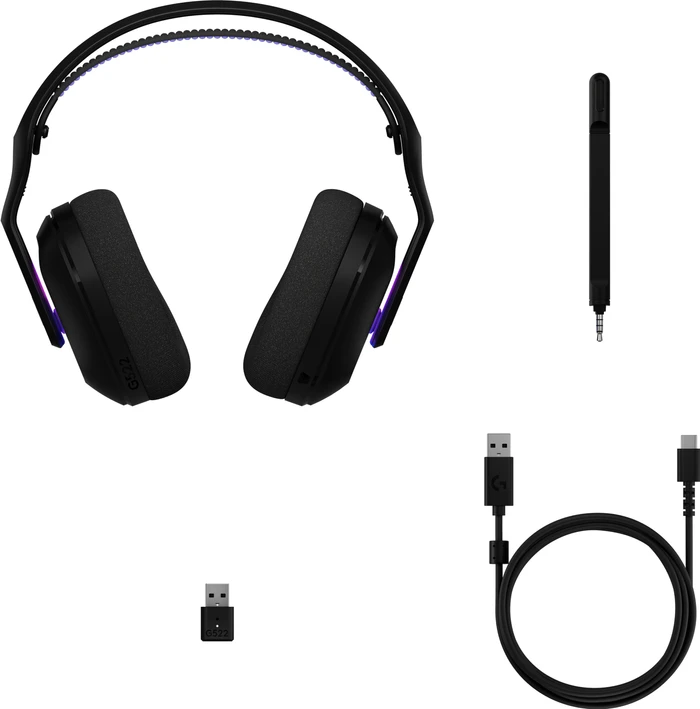 Detalle de Logitech G522 Lightspeed Kabelloses Gaming-Headset Schwarz – kabellos, RGB, Surround Sound